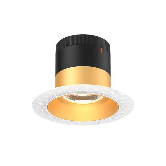 4in Modular Downlight, 5CCT, 60 degree Beam Angle, Regressed, Gold,Trimless
