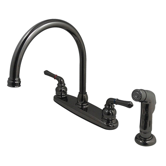 Water Onyx Centerset Kitchen Faucet in Black Stainless Steel