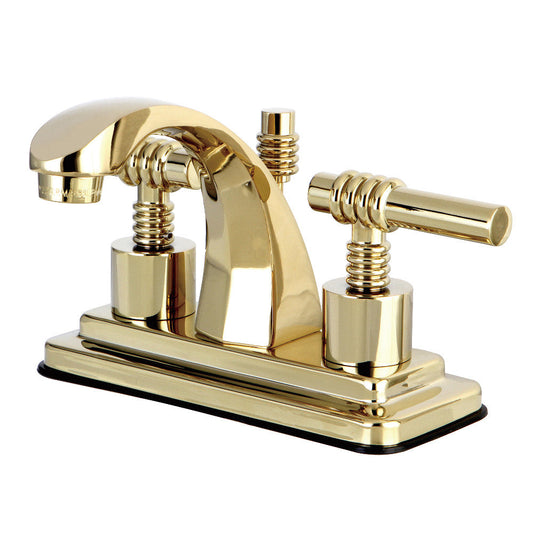 Milano 4 Inch Centerset Bathroom Faucet in Polished Brass