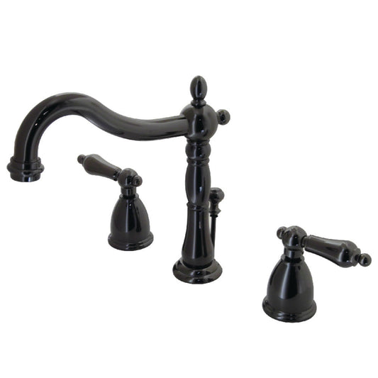 Water Onyx Widespread Bathroom Faucet in Black Stainless Steel