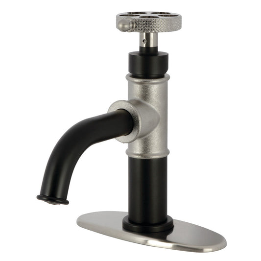 Webb Single-Hole Bathroom Faucet in Matte Black/Brushed Nickel