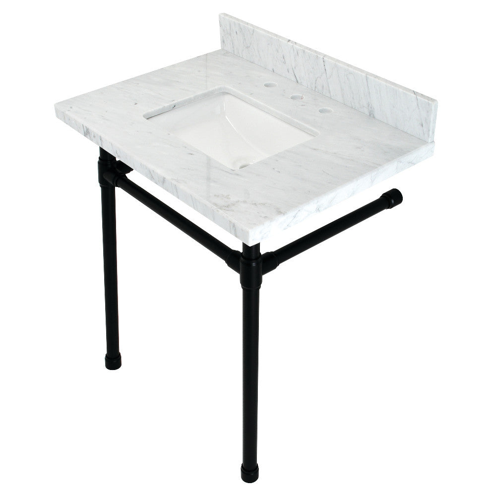 Dreyfuss 30 Inch Console Sink in Carrara Marble