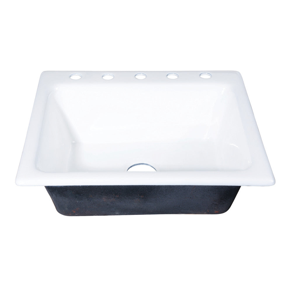 Towne 25 Inch Drop-In Kitchen Sink in White