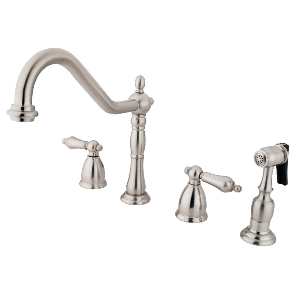 Heritage Widespread Kitchen Faucet in Brushed Nickel