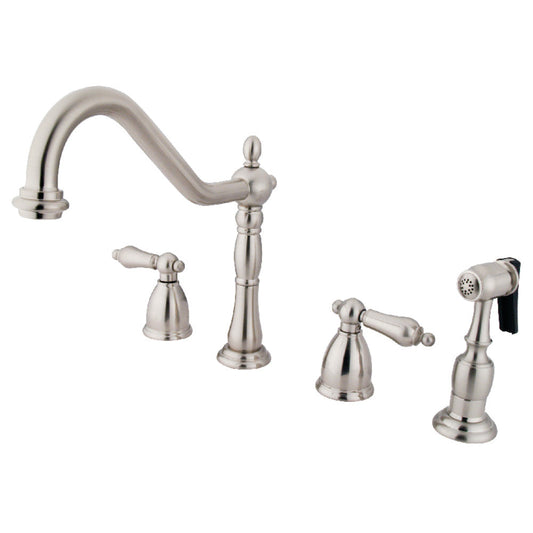 Heritage Widespread Kitchen Faucet in Brushed Nickel