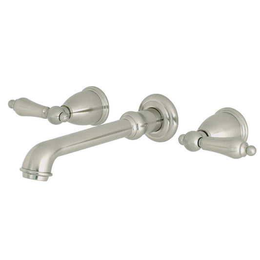 English Country Wall-Mount Bathroom Faucet in Brushed Nickel