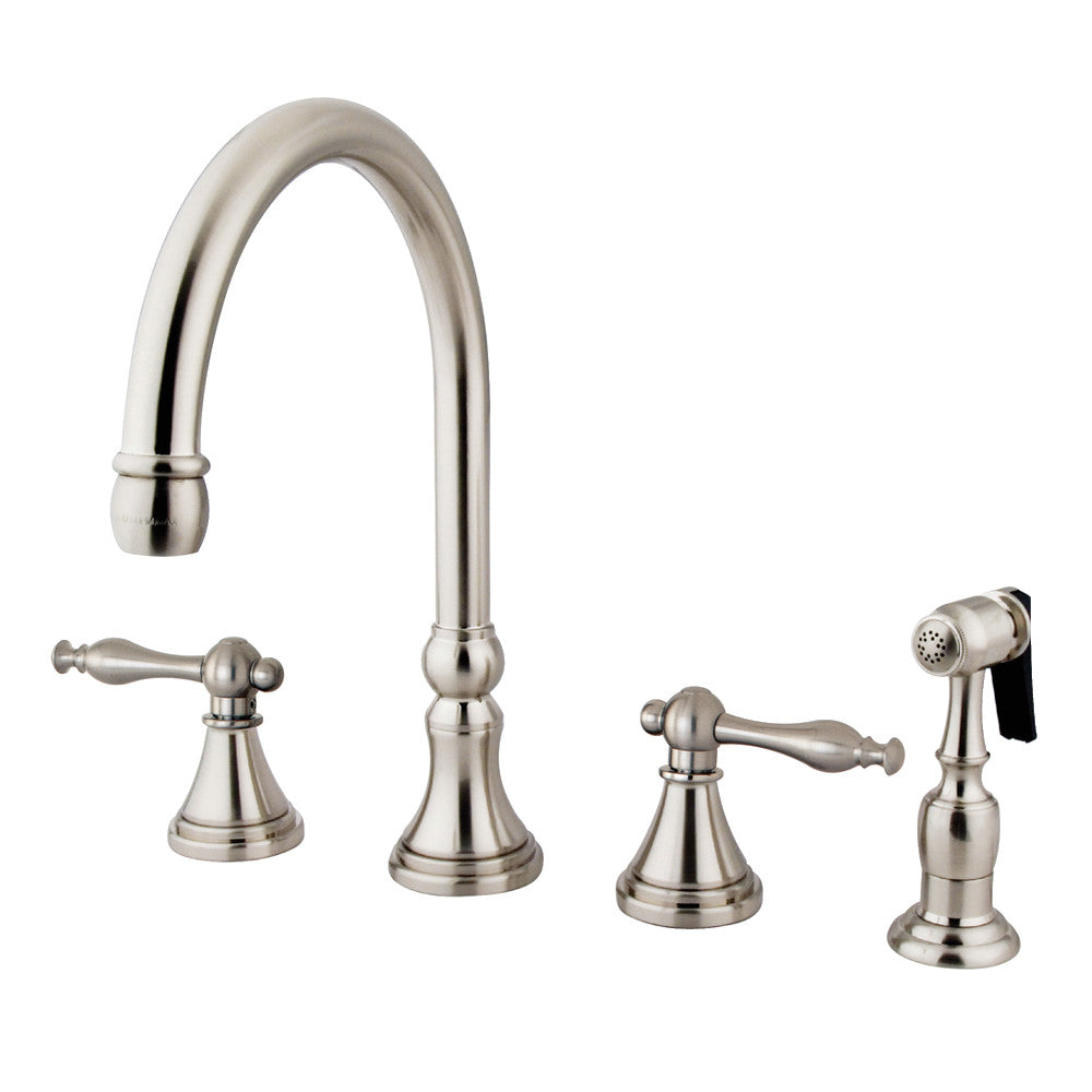 Governor Widespread Kitchen Faucet in Brushed Nickel