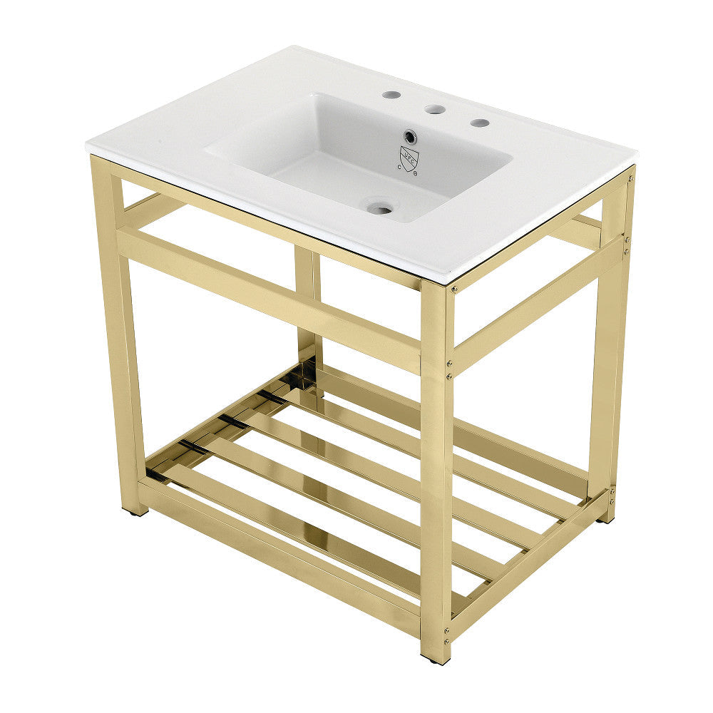 Quadras 31.13 Inch Console Sink in White