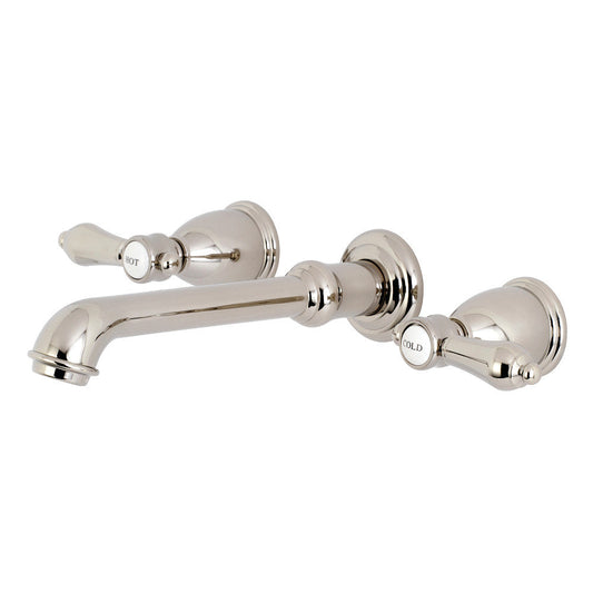 Heirloom Wall-Mount Bathroom Faucet in Polished Nickel