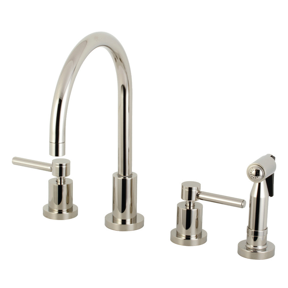 Concord Widespread Kitchen Faucet in Polished Nickel