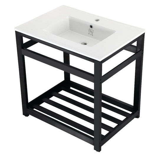 Quadras 31.13 Inch Console Sink in White
