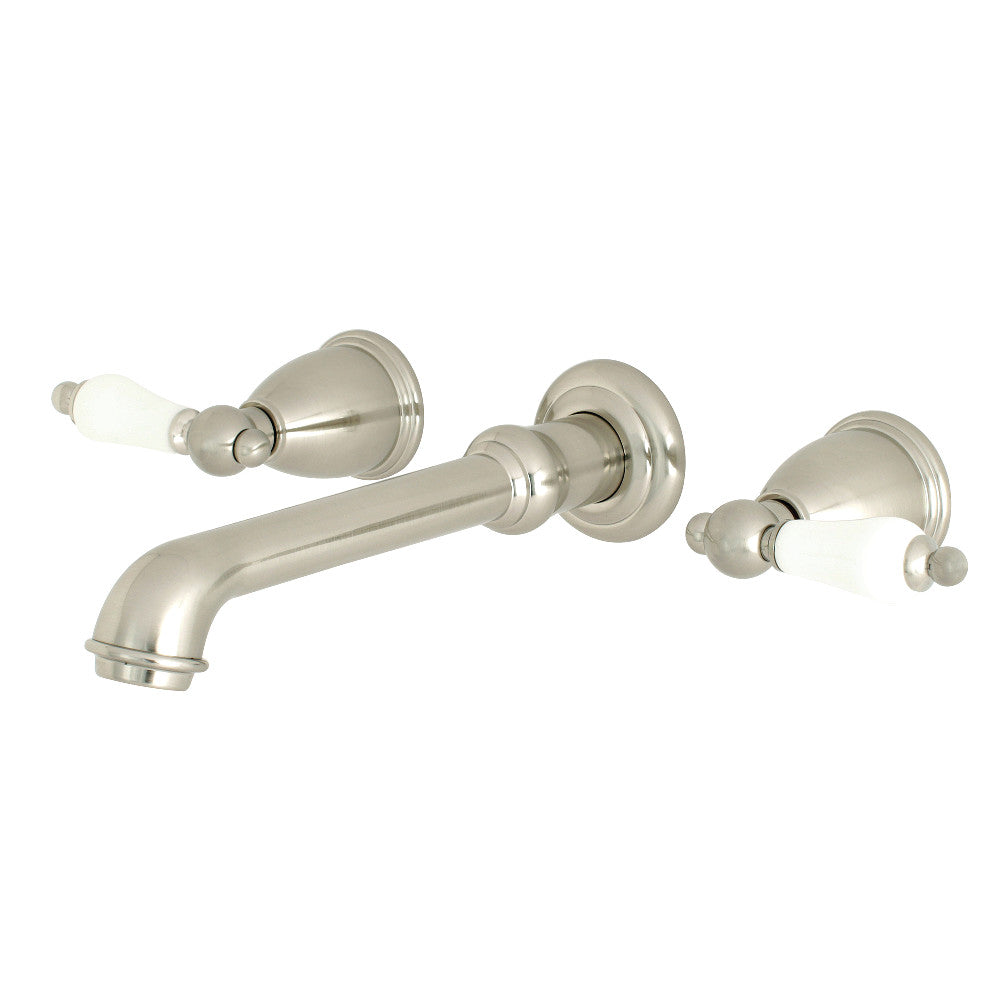 French Country Wall-Mount Bathroom Faucet in Brushed Nickel