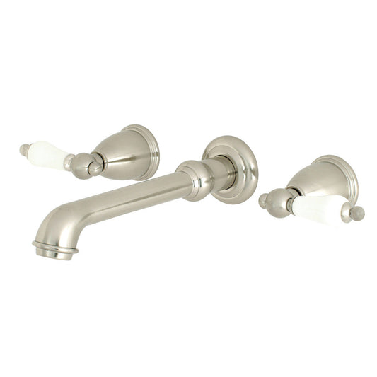 French Country Wall-Mount Bathroom Faucet in Brushed Nickel