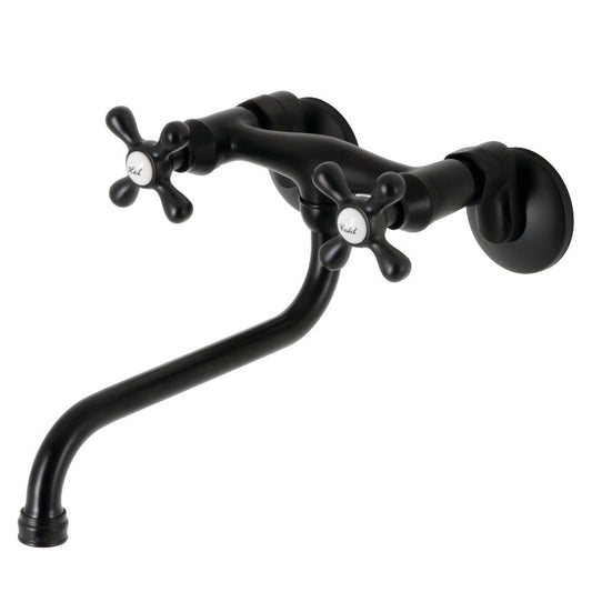 Kingston Wall-Mount Bathroom Faucet in Matte Black