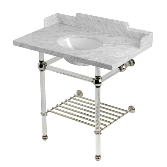 Pemberton 36 Inch Console Sink in Carrara Marble