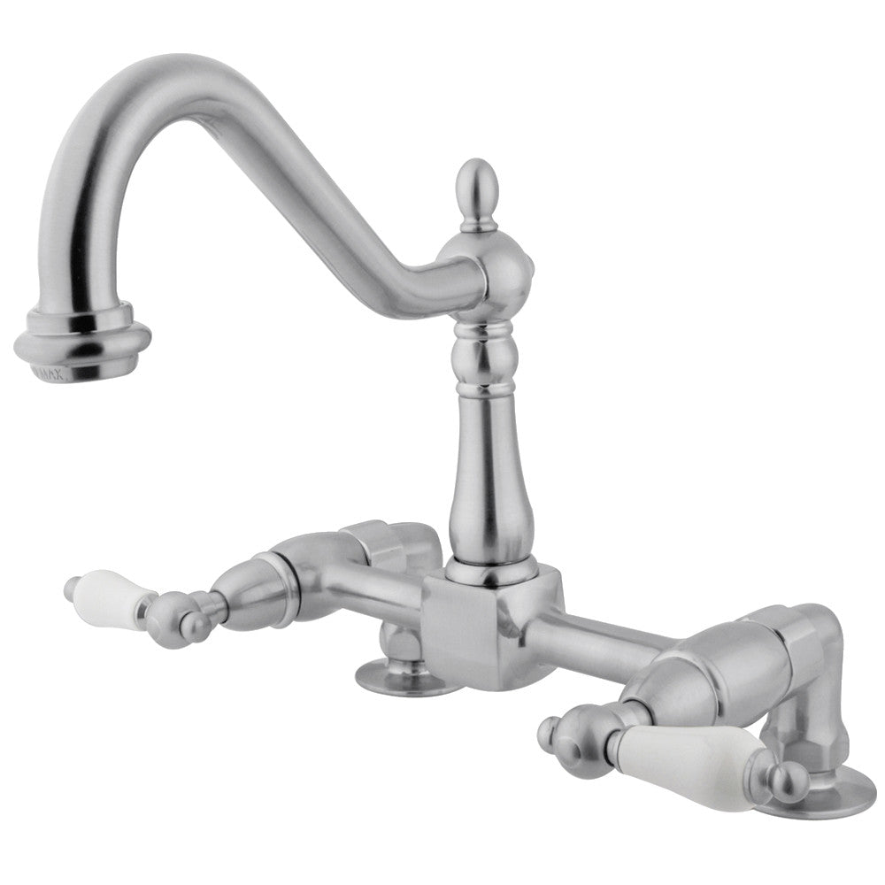 Heritage Bridge Kitchen Faucet in Polished Chrome