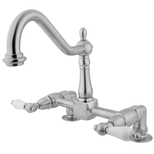Heritage Bridge Kitchen Faucet in Polished Chrome