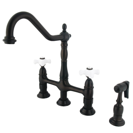 Heritage Bridge Kitchen Faucet in Oil Rubbed Bronze