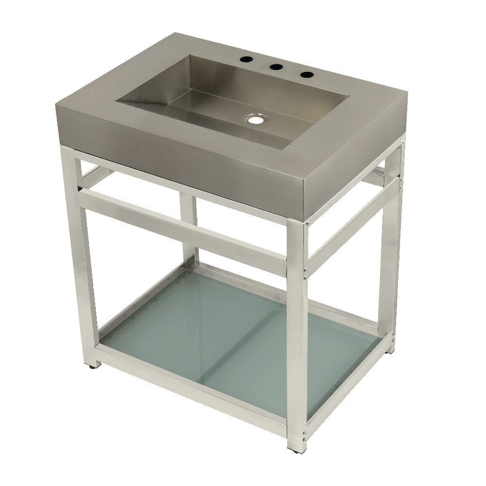 Kingston Commercial 31 Inch Console Sink in Brushed Nickel