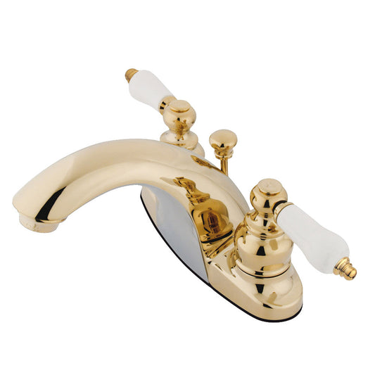 English Country 4 Inch Centerset Bathroom Faucet in Polished Brass