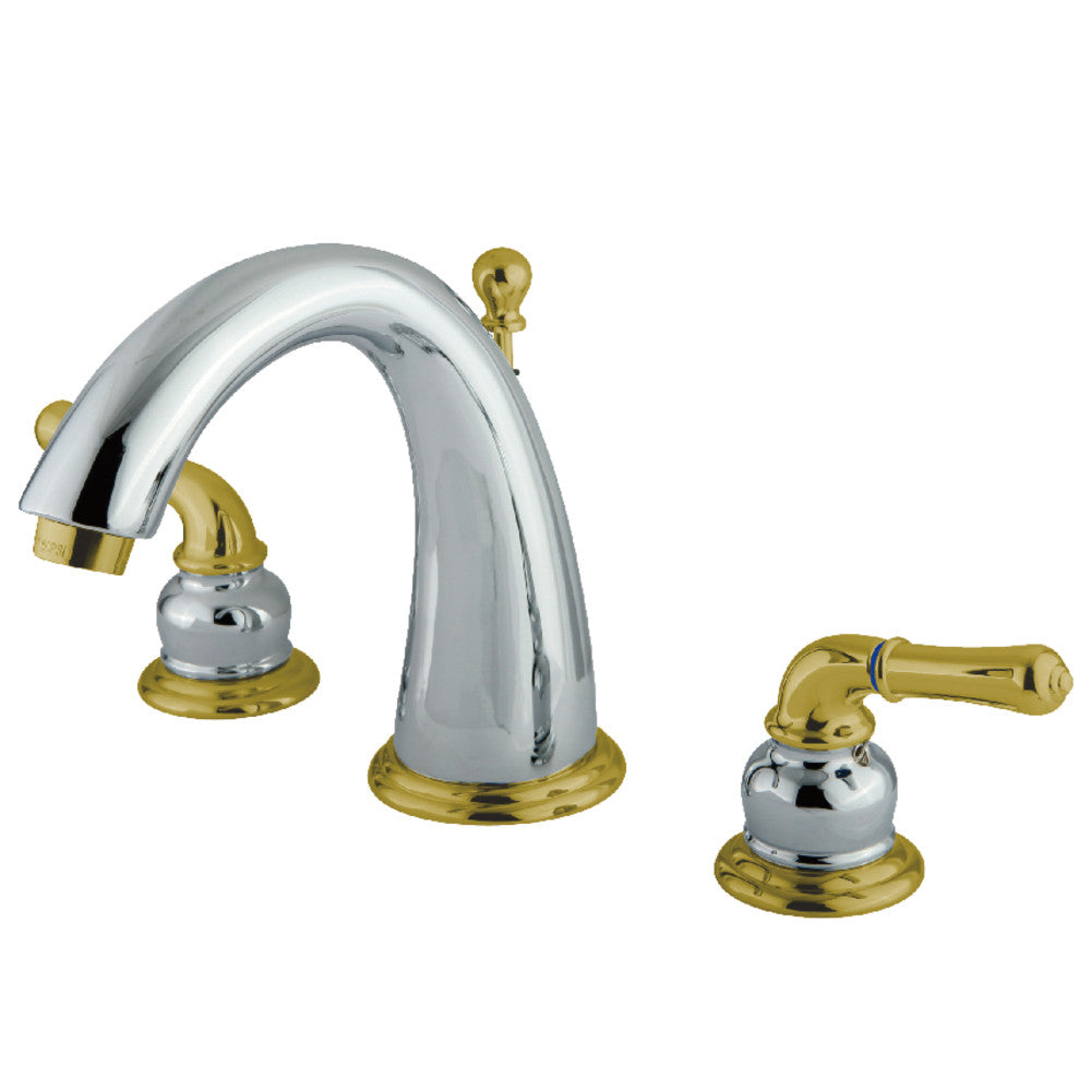 Naples Widespread Bathroom Faucet in Polished Chrome/Polished Brass
