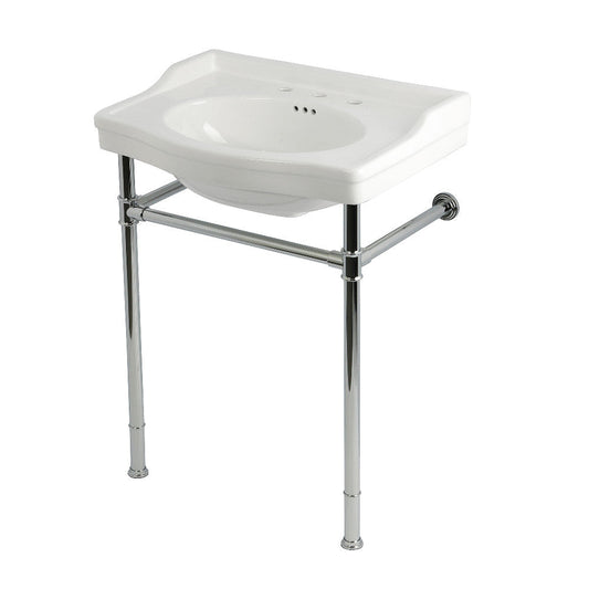 Victorian 29.94 Inch Console Sink in White