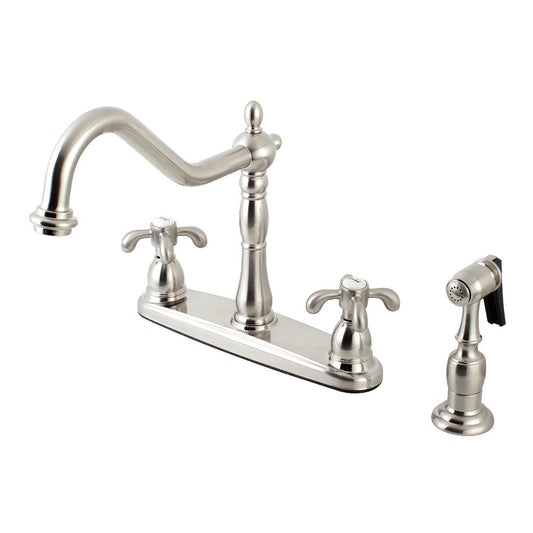 French Country Centerset Kitchen Faucet in Brushed Nickel