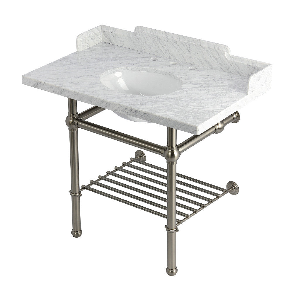 Pemberton 36 Inch Console Sink in Carrara Marble