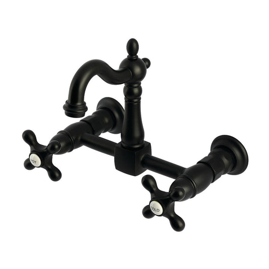 Heritage Wall Mount Kitchen Faucet in Matte Black