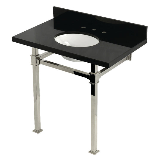 Monarch 36 Inch Console Sink in Polished Nickel