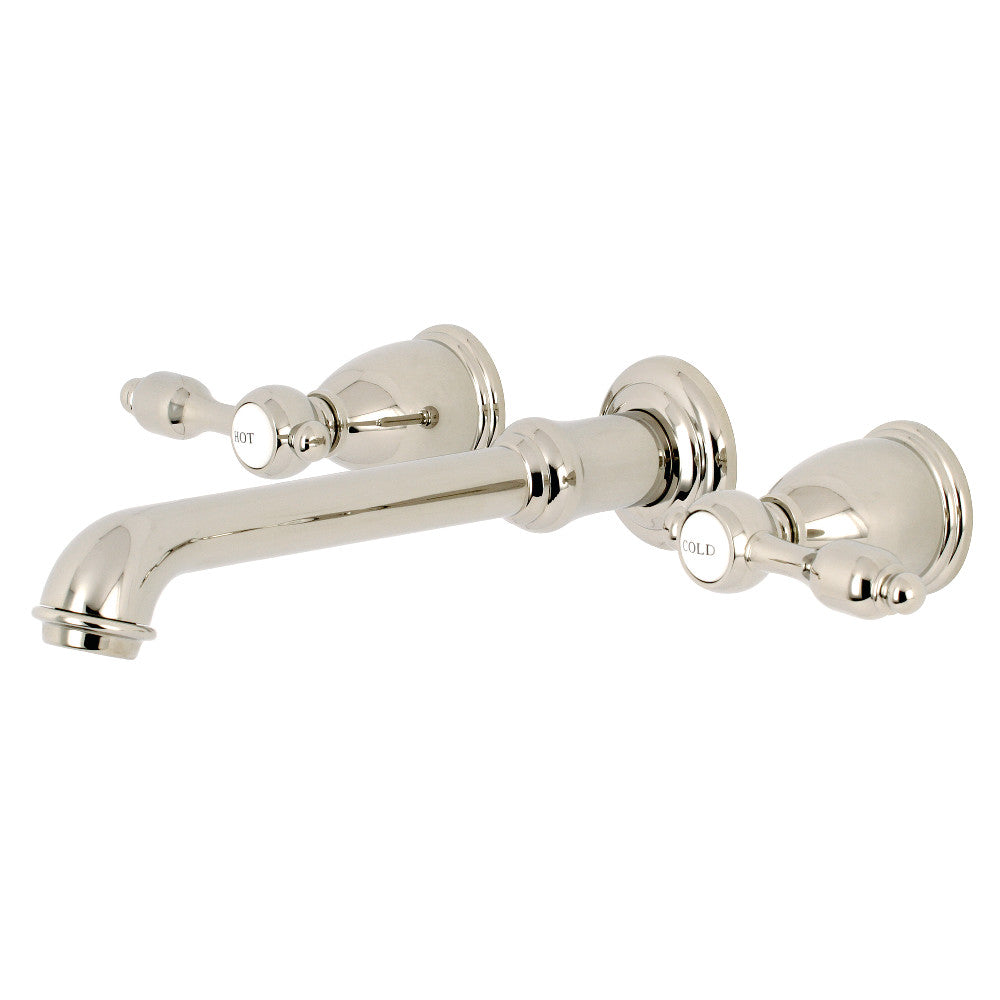 Tudor Wall-Mount Bathroom Faucet in Polished Nickel