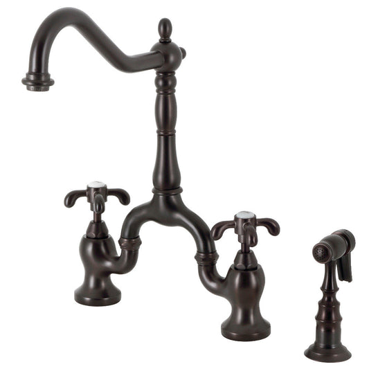 French Country Bridge Kitchen Faucet in Oil Rubbed Bronze