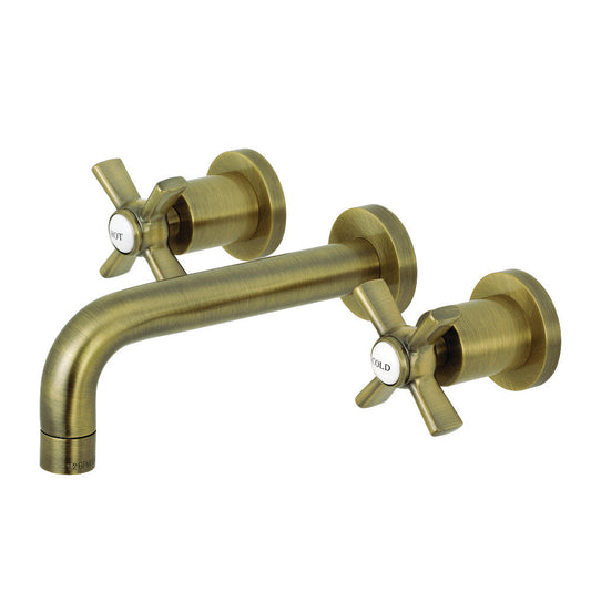 Millennium Wall-Mount Bathroom Faucet in Antique Brass
