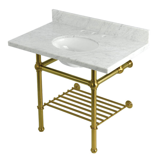 Templeton 36 Inch Console Sink in Carrara Marble