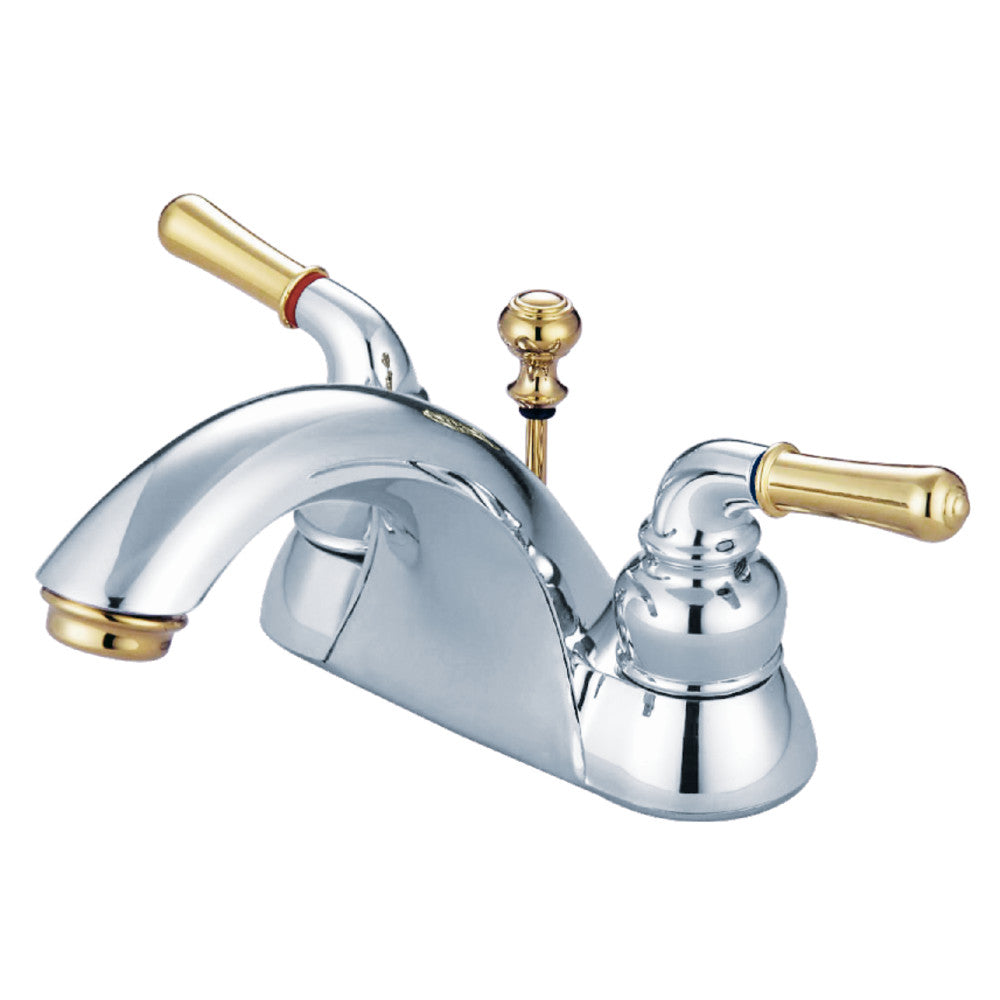 Naples 4 Inch Centerset Bathroom Faucet in Polished Chrome/Polished Brass