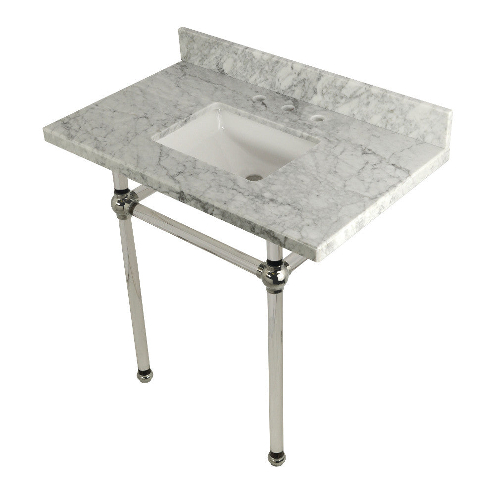 Templeton 36 Inch Console Sink in Carrara Marble