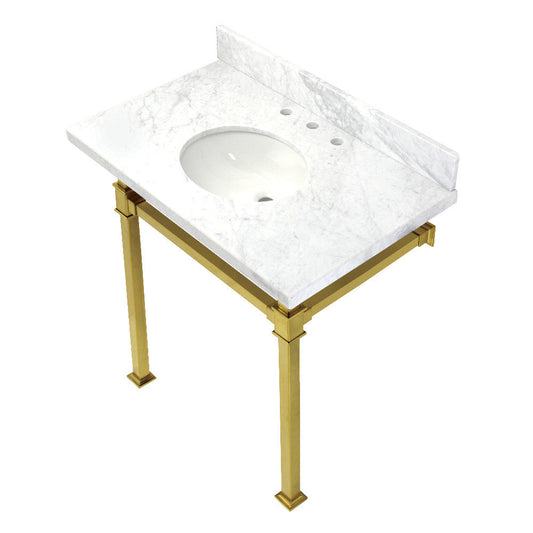 Monarch 36 Inch Console Sink in Carrara Marble