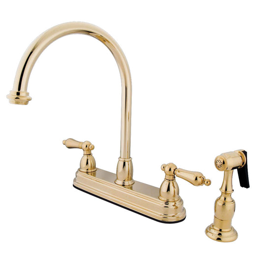 Restoration Centerset Kitchen Faucet in Polished Brass
