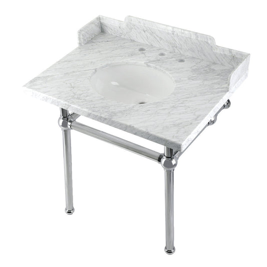 Pemberton 30 Inch Console Sink in Carrara Marble