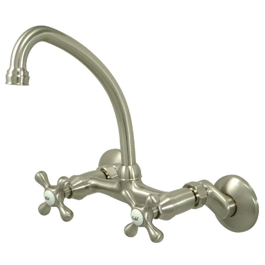 Kingston Wall Mount Kitchen Faucet in Brushed Nickel