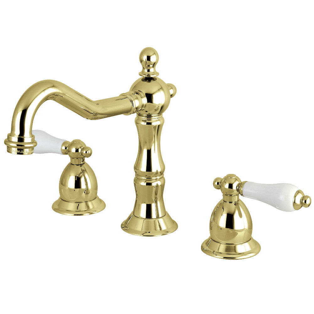 Heritage Widespread Bathroom Faucet in Polished Brass