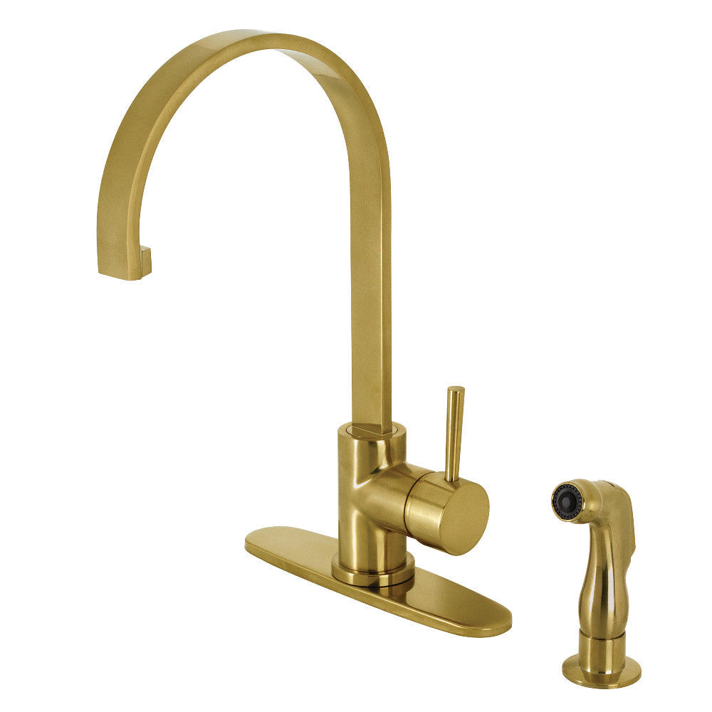 Concord One Handle Kitchen Faucet in Brushed Brass