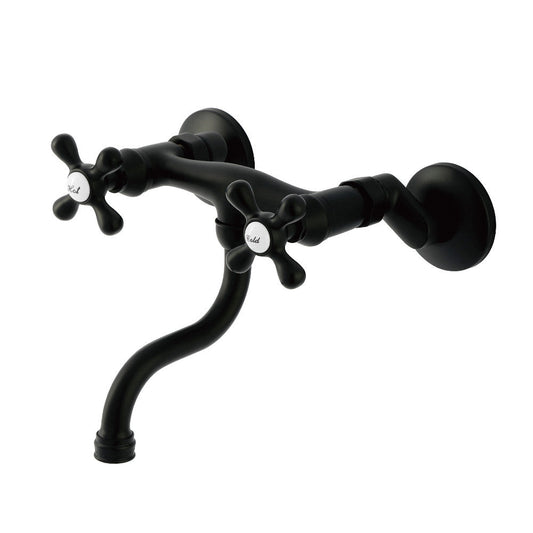 Kingston Wall-Mount Bathroom Faucet in Matte Black