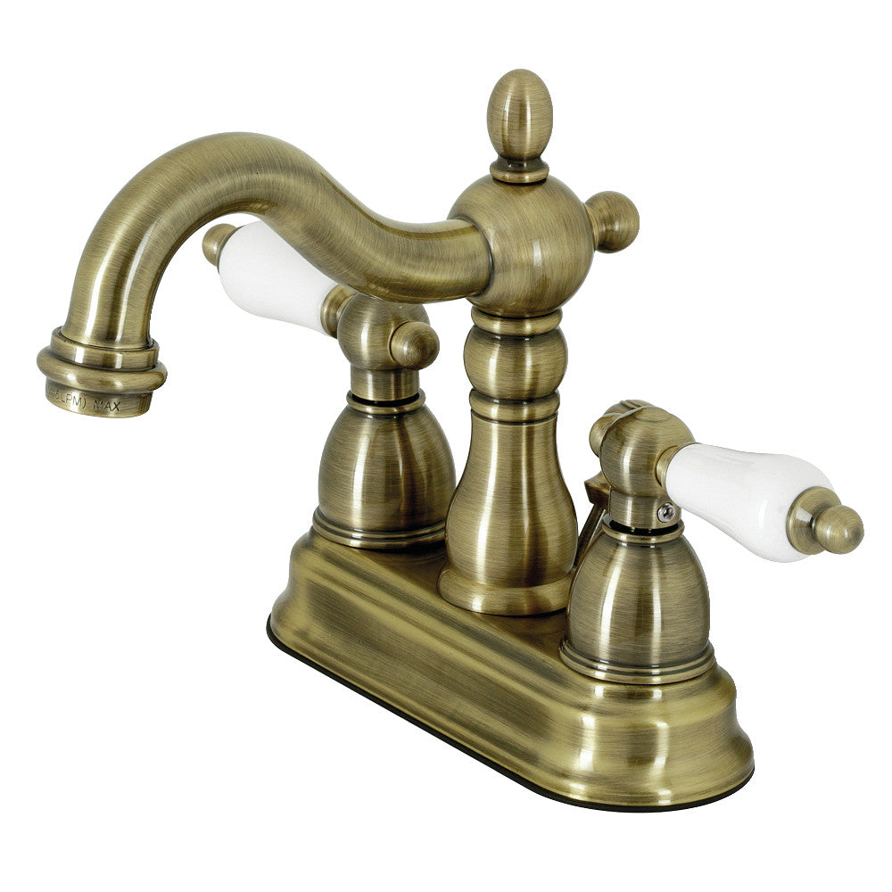 Heritage 4 Inch Centerset Bathroom Faucet in Antique Brass