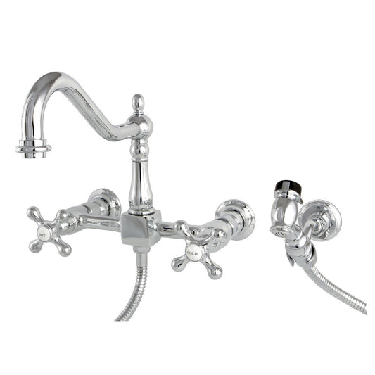 Heritage Wall Mount Kitchen Faucet in Polished Chrome