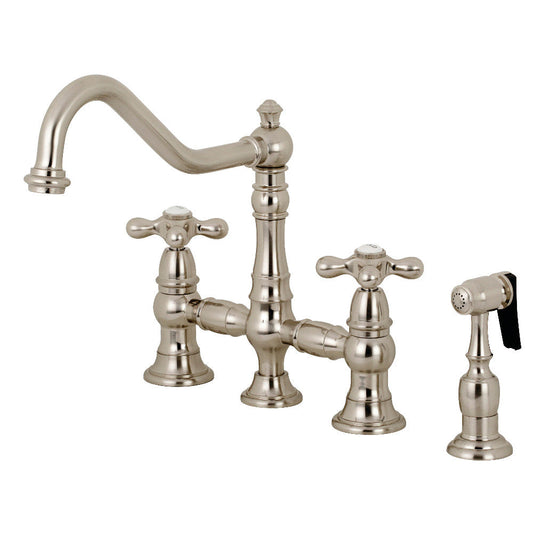 Restoration Bridge Kitchen Faucet in Brushed Nickel