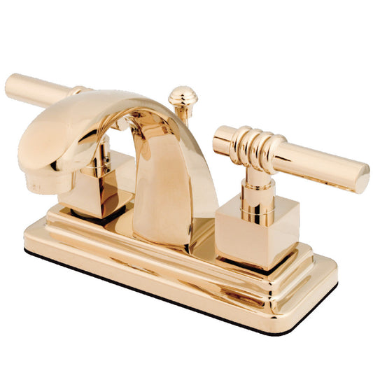 Milano 4 Inch Centerset Bathroom Faucet in Polished Brass