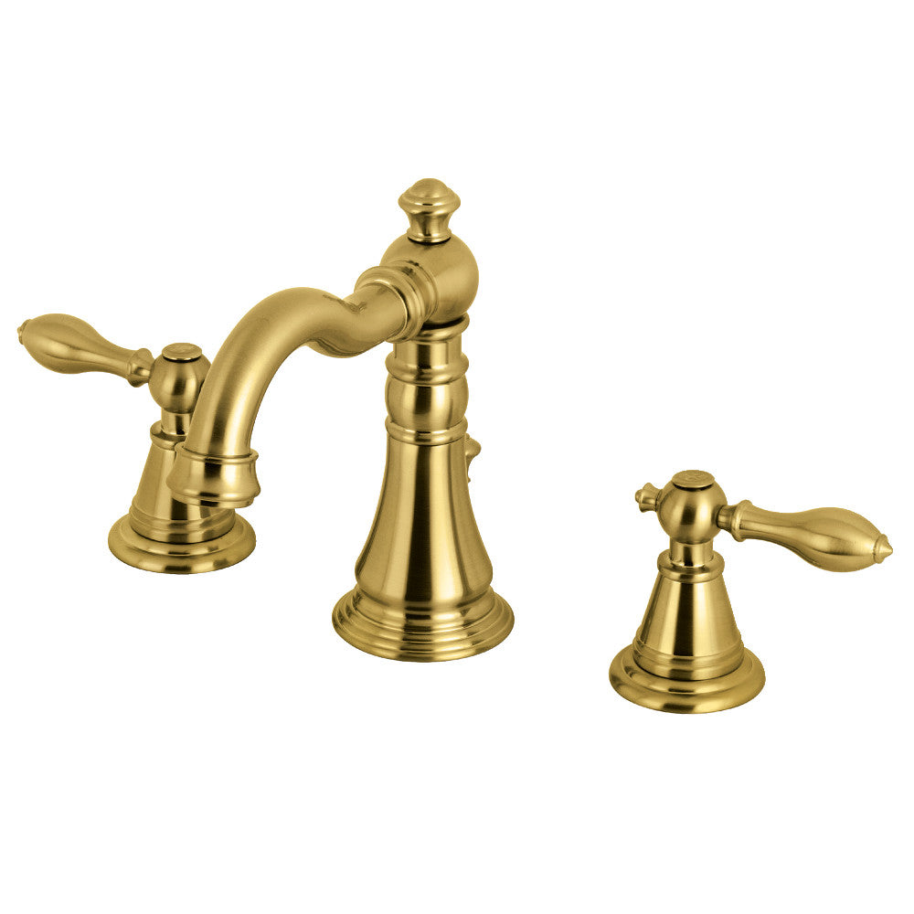 English Classic Widespread Bathroom Faucet in Brushed Brass