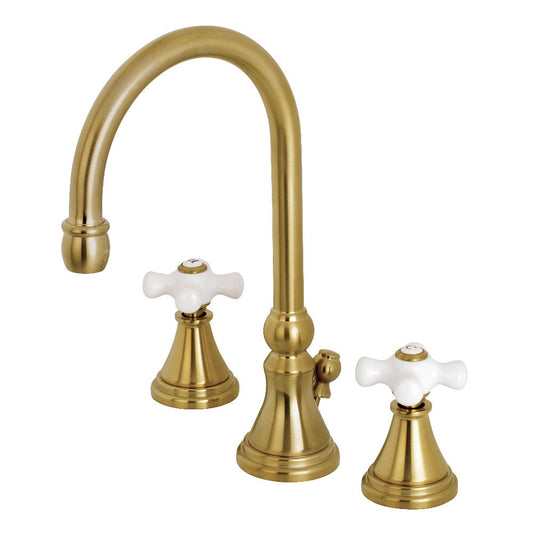 Governor Widespread Bathroom Faucet in Brushed Brass