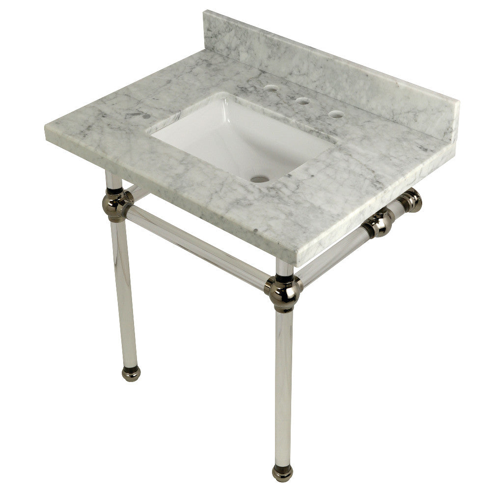 Templeton 30 Inch Console Sink in Carrara Marble